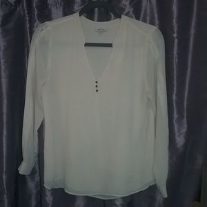 Ivory Semi Sheer Lined Blouse